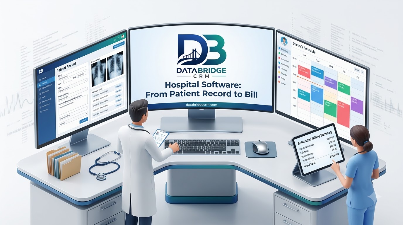 How DataBridgeCRM's Hospital Software Works, From Patient Record to Bill