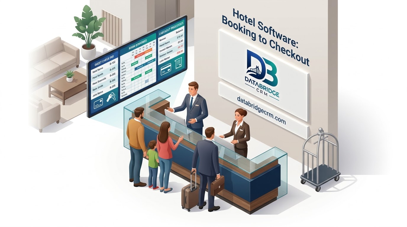 How DataBridgeCRM's Hotel Software Actually Works, Booking to Checkout