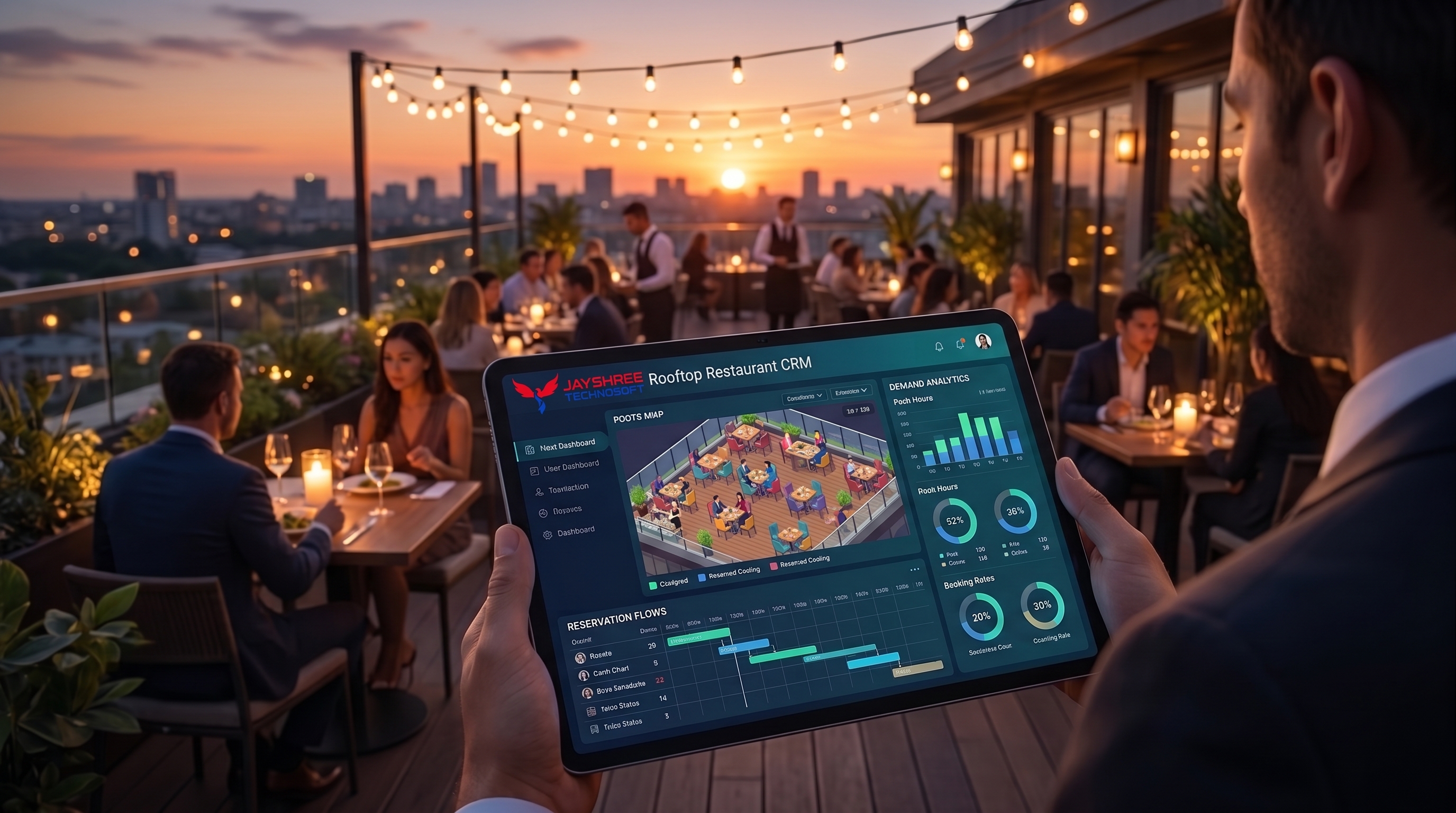 Custom CRM & Software Solutions for Rooftop Restaurants: How Jayshree Technosoft Can Help